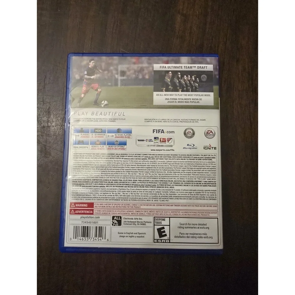 PLAYSTATION 4 PS4 GAME FIFA SOCCER 2016 EXCELLENT!!!!